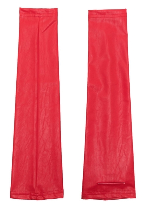 MM6 Maison Margiela grained-texture arm warmers - Red