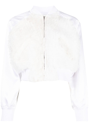 Comme Des Garçons Girl ruffled-tulle panel bomber jacket - White