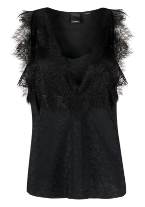 PINKO lace-trim jacquard blouse - Black