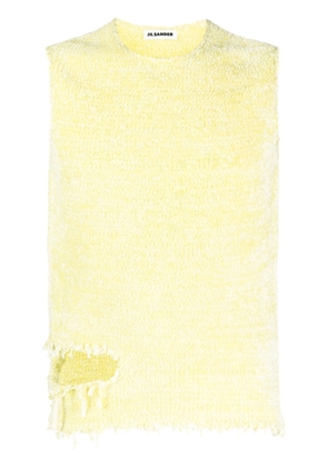 Jil Sander distressed-finish knitted top - Yellow