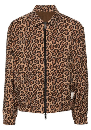 Emporio Armani cheetah-print reversible jacket - Brown