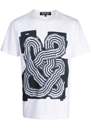 Comme des Garçons Homme Deux abstract-pattern cotton T-shirt - White