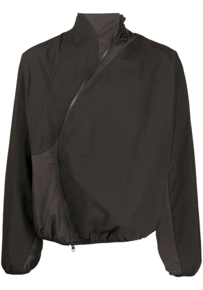 Post Archive Faction diagonal zip jacket - Brown