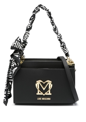 Love Moschino logo-plaque cross body bag - Black