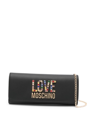 Love Moschino logo-lettering clutch bag - Black