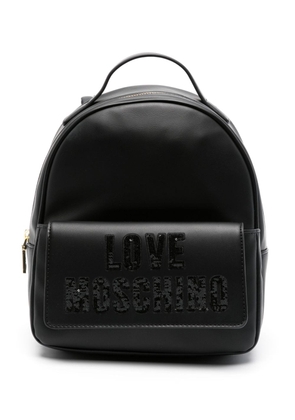 Love Moschino sequin-logo backpack - Black
