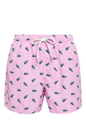 Lacoste logo-print swim shorts - Pink