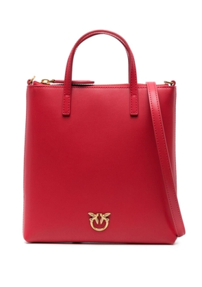 PINKO Love Birds leather tote bag - Red
