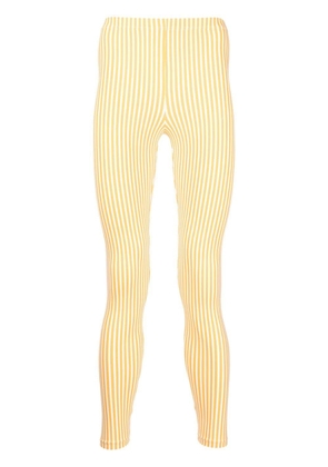 Comme des Garçons Homme Plus vertical-stripe leggings - Yellow