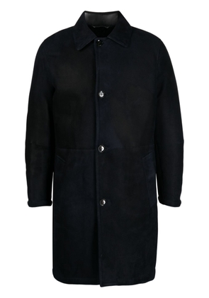 Brioni single-breasted leather coat - Black
