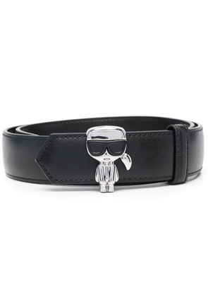 Karl Lagerfeld K/Ikonik leather medium belt - Black