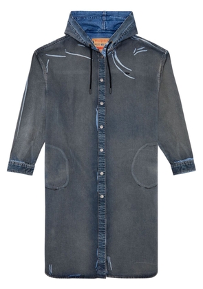 Diesel DE-DALIS hooded denim shirt dress - Blue