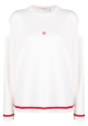 Givenchy intarsia-logo cut-out jumper - White