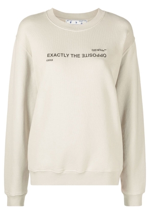 Off-White slogan-print sweatshirt - Neutrals