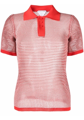 Bottega Veneta pointelle-knit polo shirt - Red