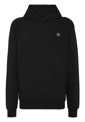 Philipp Plein Skull&Bones logo-patch hoodie - Black