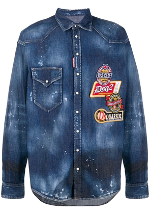 Dsquared2 Western embroidered patches shirt - Blue