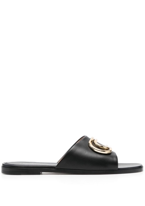Off-White Paperclip leather sandals - Black
