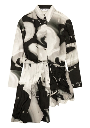 Off-White printed asymmetric shirtdress - Black