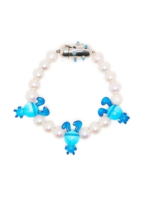 Natasha Zinko bunny-charm beaded bracelet - Blue