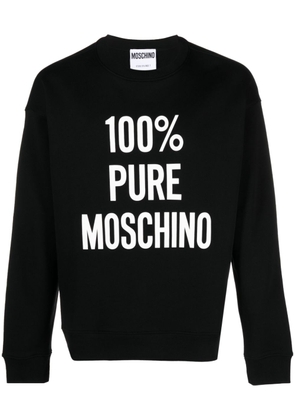 Moschino slogan-print cotton sweatshirt - Black