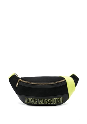 Love Moschino logo-patch belt bag - Black