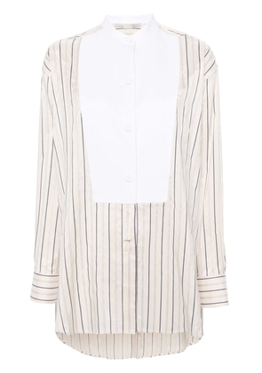 Stella McCartney contrasting-panel striped shirt - Neutrals