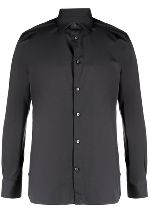 Zegna long-sleeve cotton shirt - Black
