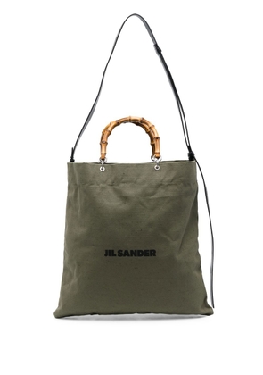 Jil Sander bamboo-handle tote bag - Green