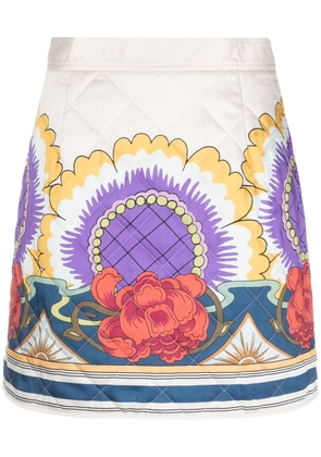 La DoubleJ Edie floral-print miniskirt - Neutrals