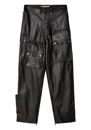 Marni leather straight-leg trousers - Black