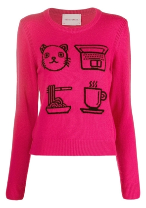 Alberta Ferretti graphic-print detail jumper - Pink