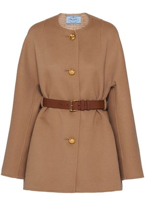Prada single-breasted wool caban jacket - Brown