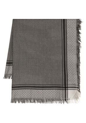 Gucci check-pattern frayed-edge scarf - Black