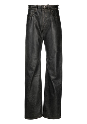 Heron Preston high-waisted leather trousers - Black