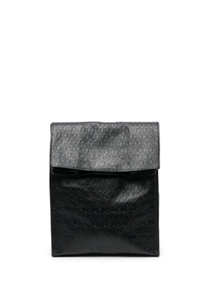 Saint Laurent Deli monogram-debossed clutch bag - Black
