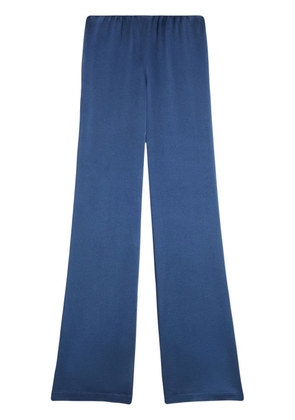 AMI Paris high-waisted satin trousers - Blue