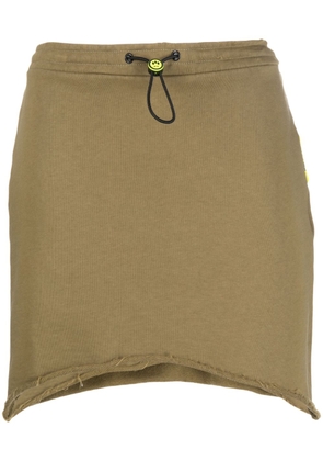 BARROW drawstring-fastening cotton miniskirt - Green