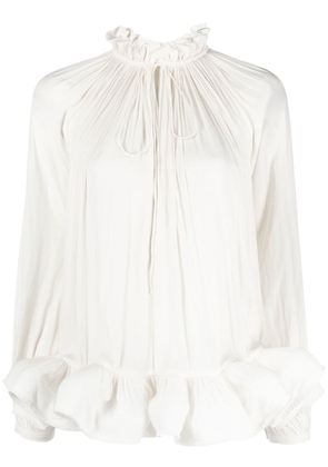 Lanvin ruffled pleated blouse - Neutrals