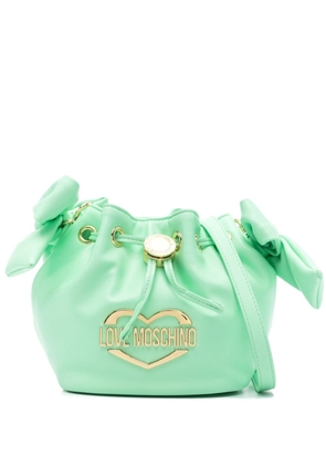 Love Moschino logo-plaque bucket bag - Green