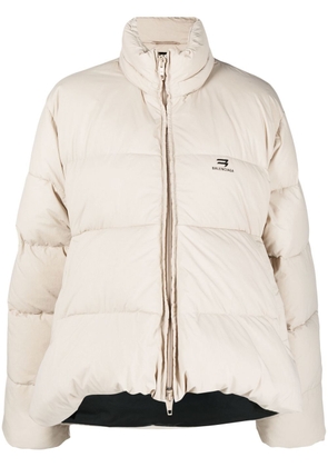 Balenciaga C-Shape logo-print puffer jacket - Neutrals