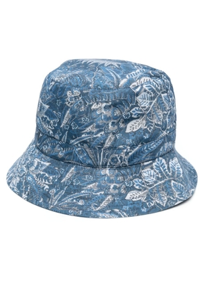 A.P.C. floral-print drawstring bucket hat - Blue