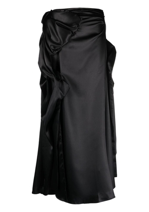 Acne Studios gathered asymmetric long skirt - Black