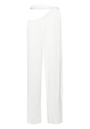 The Mannei tie-fastening palazzo trousers - White