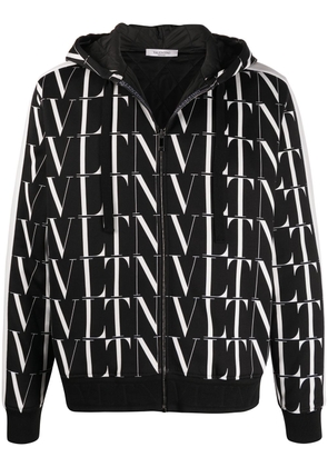 Valentino Garavani VLTN-print hooded jacket - Black