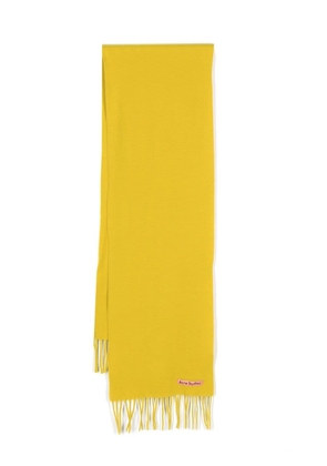 Acne Studios logo-patch wool scarf - Yellow