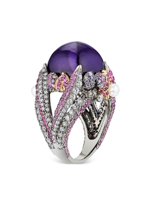 Anabela Chan 18kt gold vermeil Amethyst Sugarloaf Berry gemstone ring - Purple