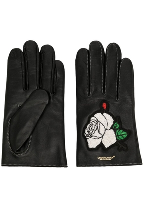 Undercover logo-print patch-detail gloves - Black