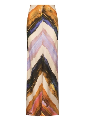 Silvia Tcherassi Laurina striped maxi skirt - Orange