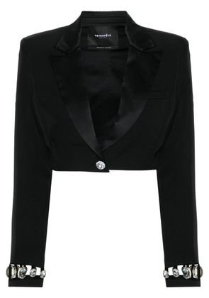 Retrofete Tyla crystal-embellished cropped blazer - Black